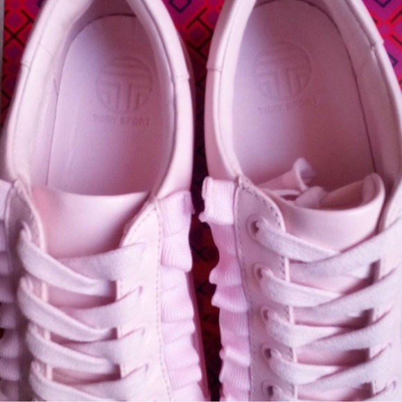 Tory Burch Tory Sport Ruffle Leather Sneakers NEW - Picture 3 of 6